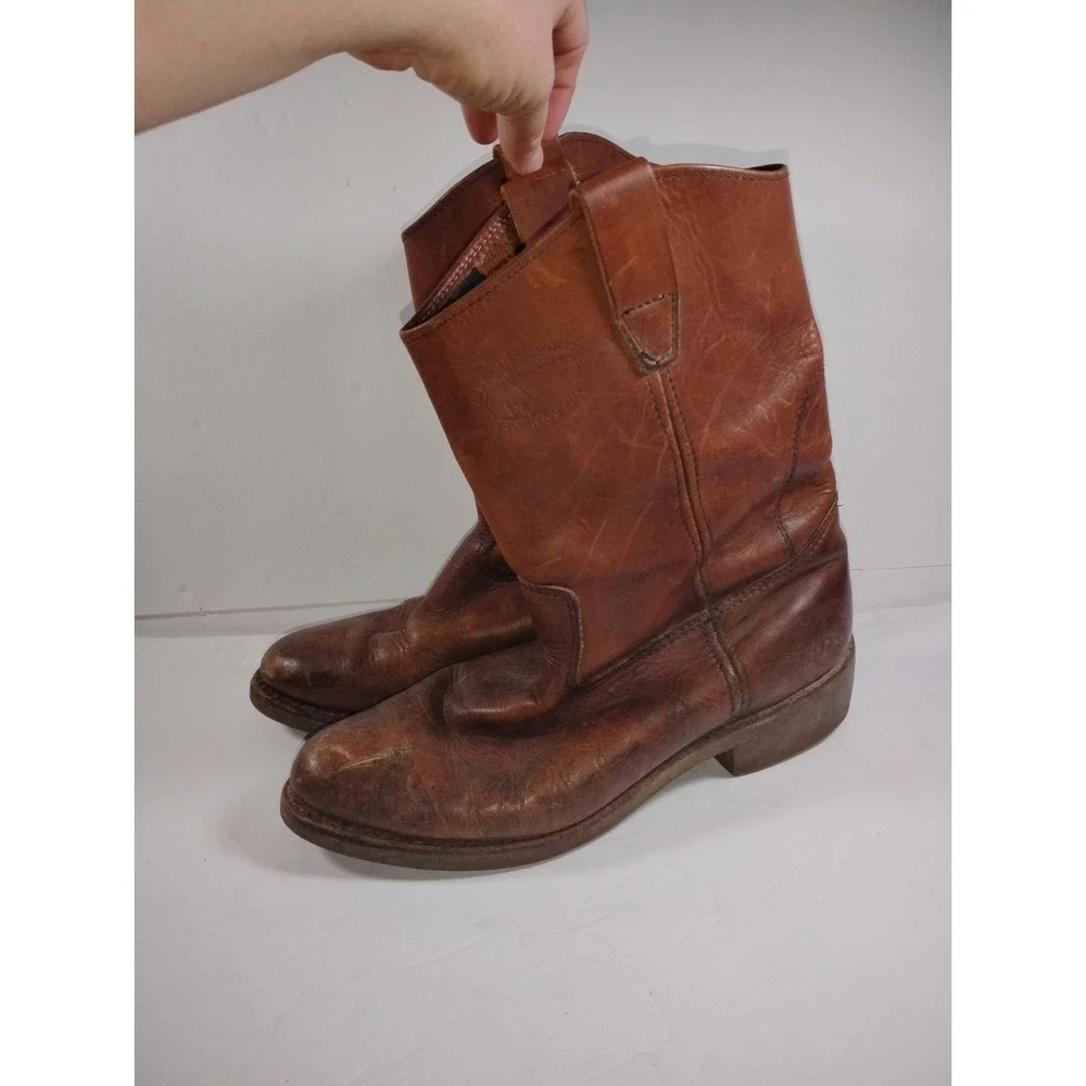 Lake Of The Woods Leather Boots Men's 10 D Brown Pull On Oil Resistant